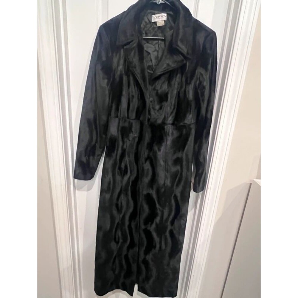 Vintage ENR Evolution Not Revolution Black Textured Maxi Coat Women’s Medium USA